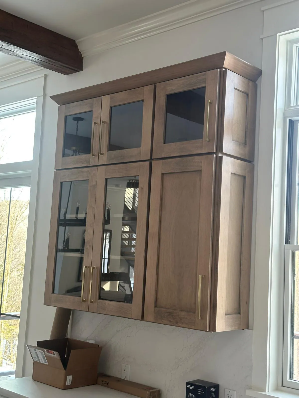 Crown molding installation in a Massachusetts home